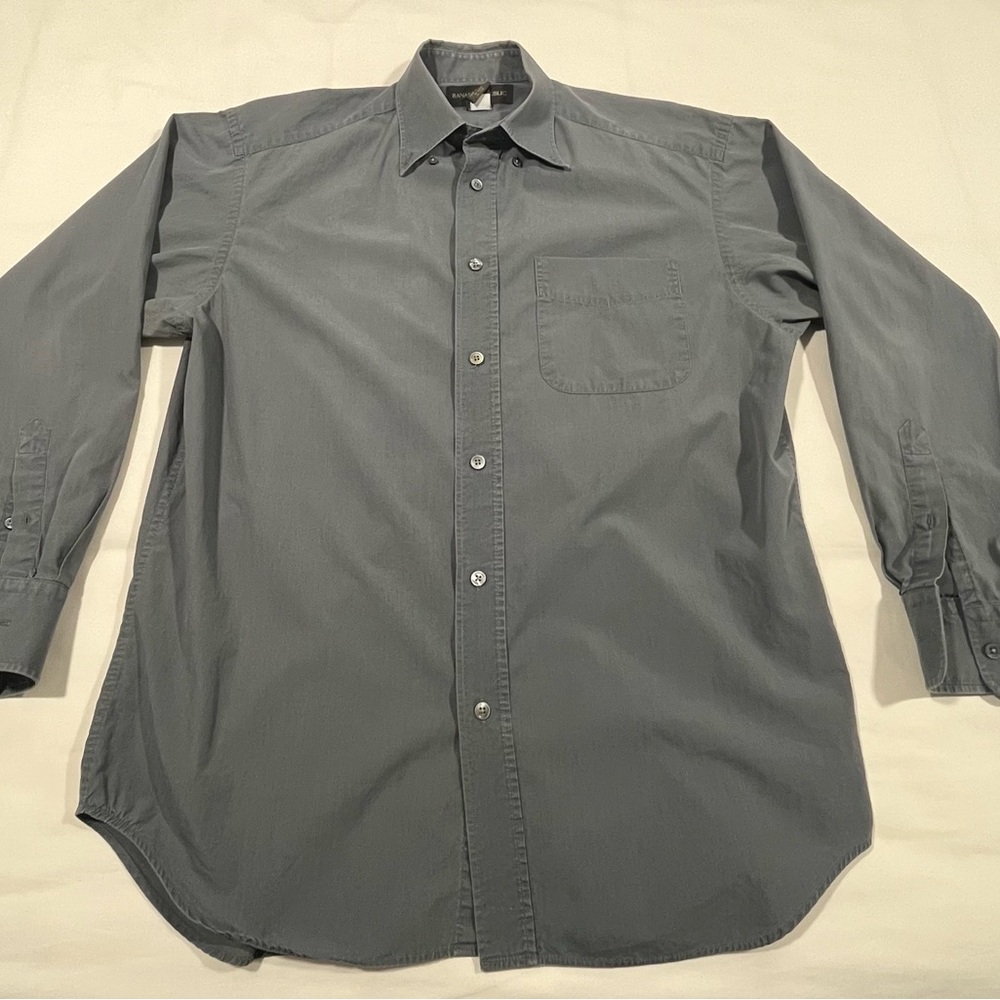 Banana Republic Gray Casual Button Down Shirt with Point Collar